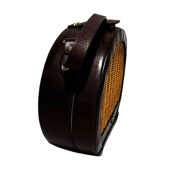 Etienne Aigner 2-way bag satchel crossbody wicker & leather summertime purse 70s - Picture 8 of 11